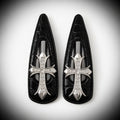 Croc Texture Dark Luxe Barrette Pair