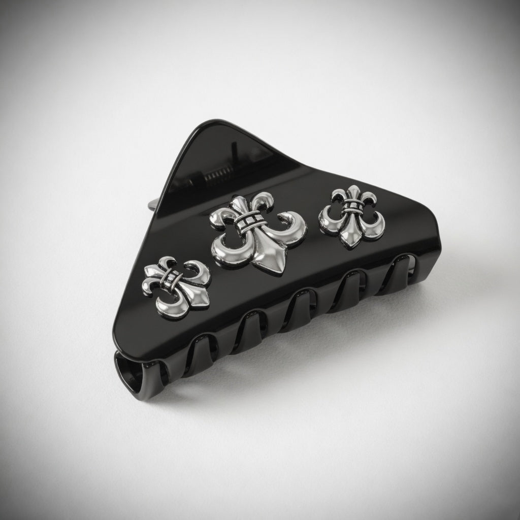 Goth Triangle Clip - Black & Translucent Red
