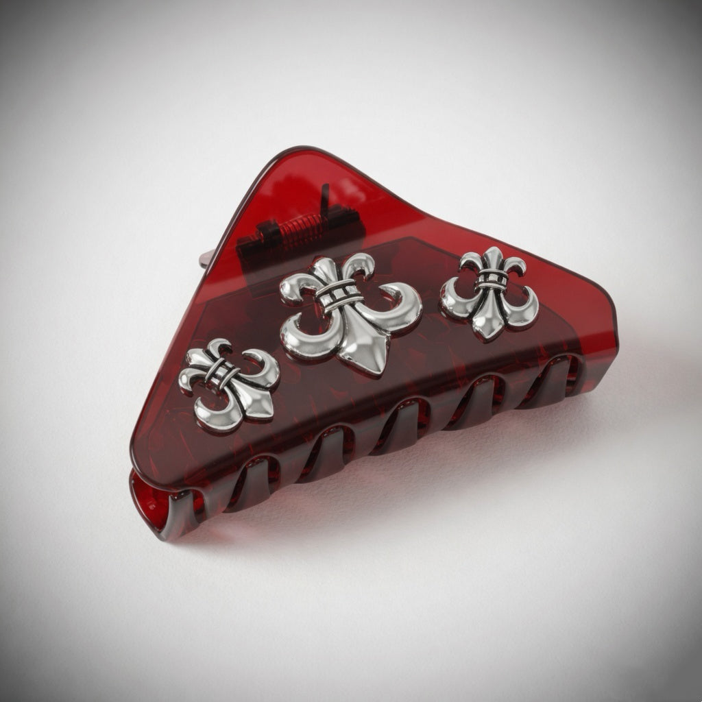 Goth Triangle Clip - Black & Translucent Red