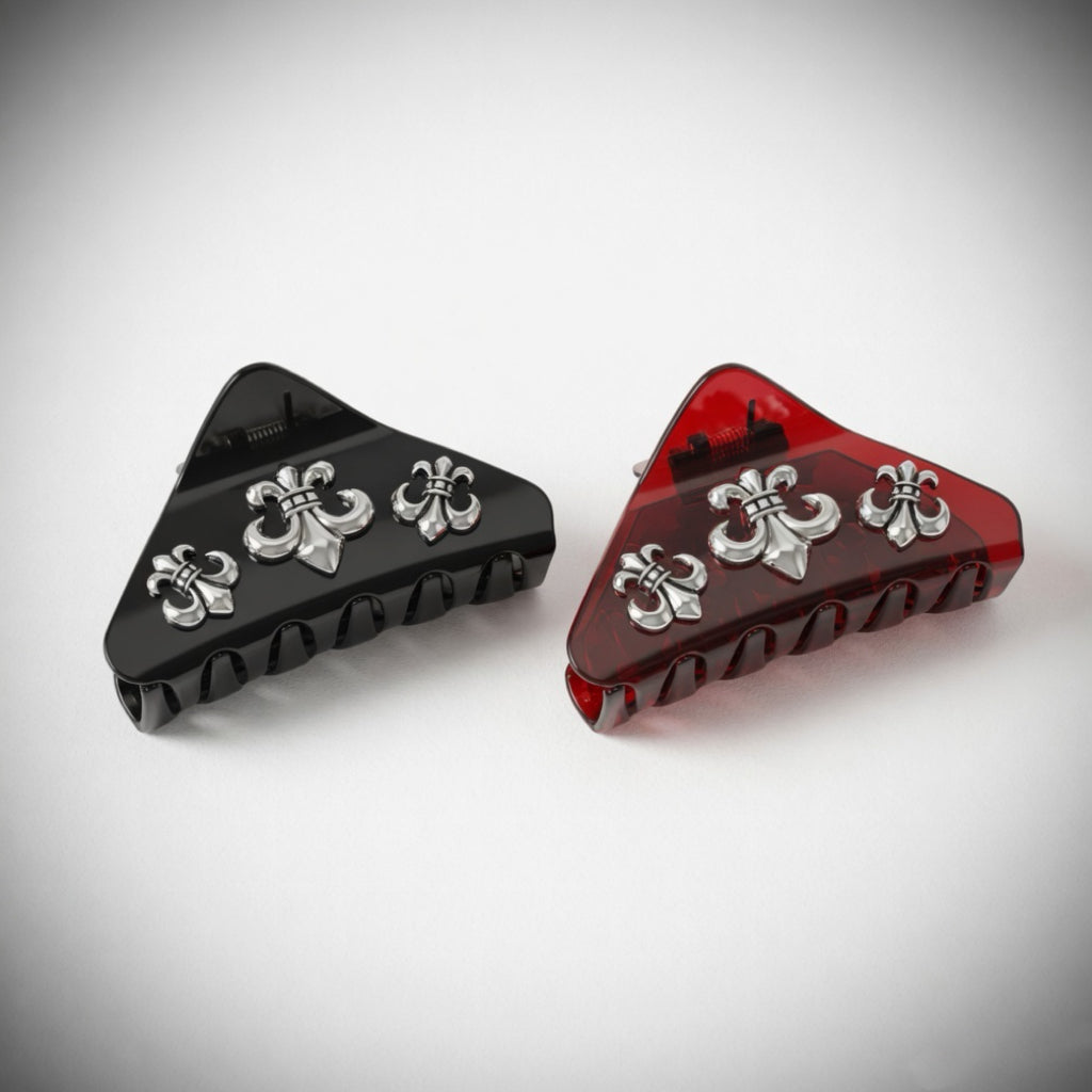 Goth Triangle Clip - Black & Translucent Red