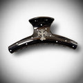Soft Polka dot Claw Clip – Black & Ivory