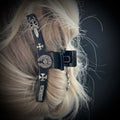 Luxe Brushed Metal Goth Claw Clip - Black & Silver