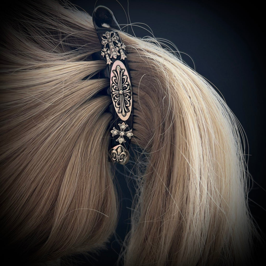Retro Metal Engraved Hair Clip Tortoiseshell