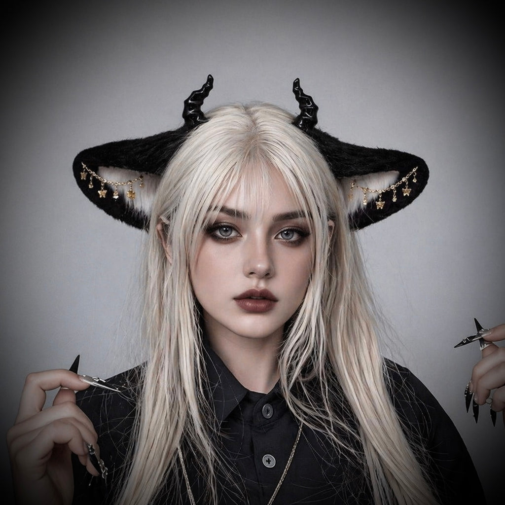 Modern Obsidian Fantasy Demon Horn Ear