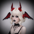 Bold Red Bat Wings & Horns