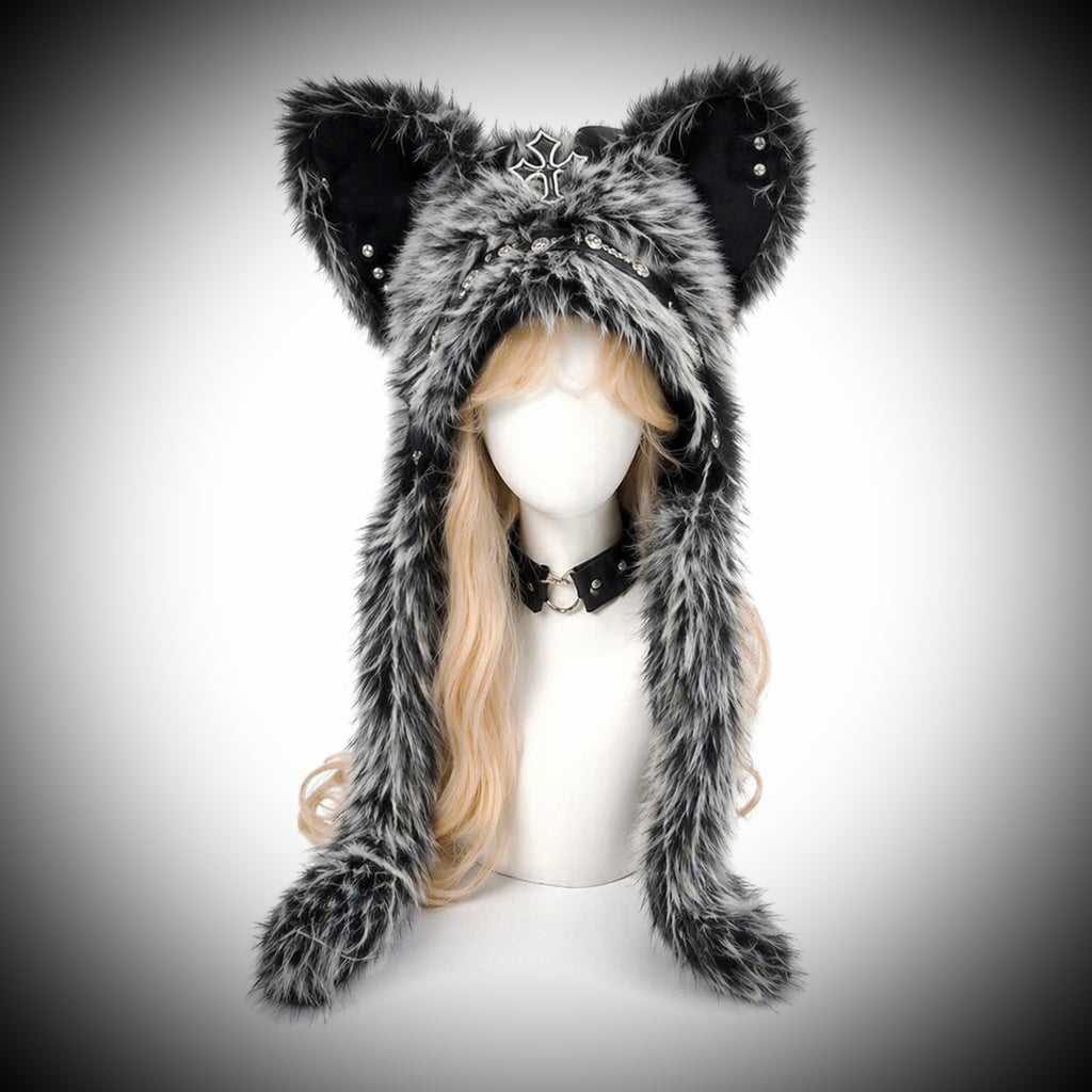 Midnight Blackwood Wolf Halo Hat