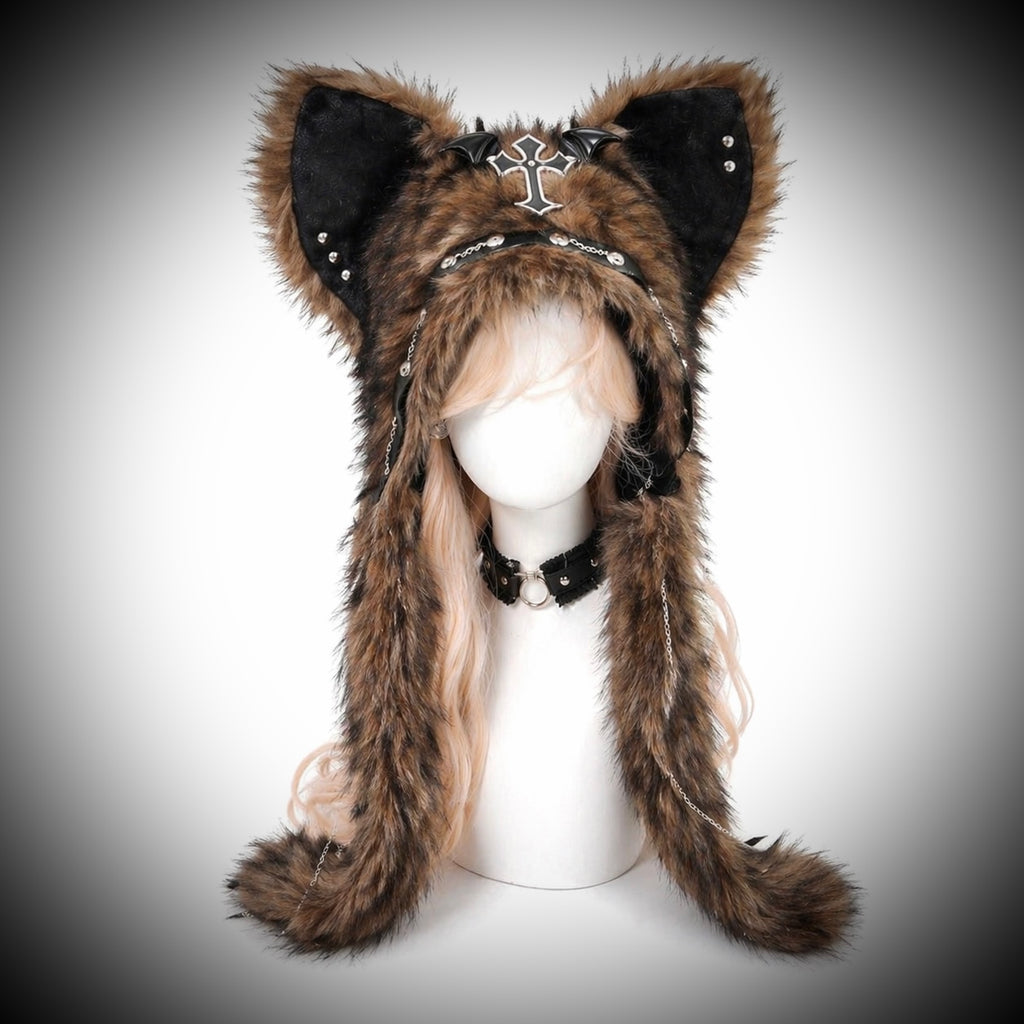 Midnight Blackwood Wolf Halo Hat