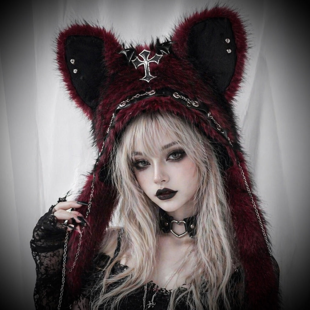 Midnight Blackwood Wolf Halo Hat