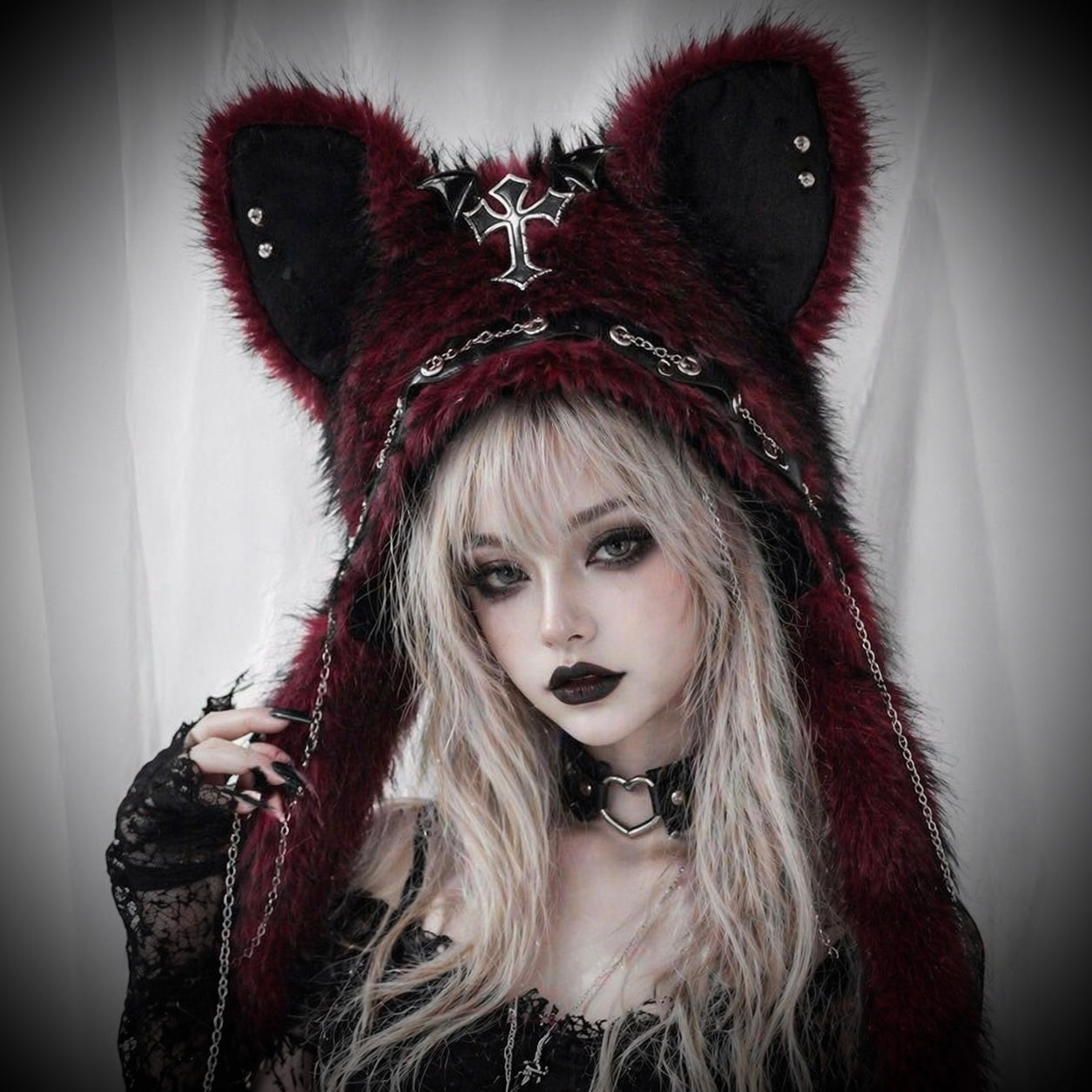 Midnight Blackwood Wolf Halo Hat