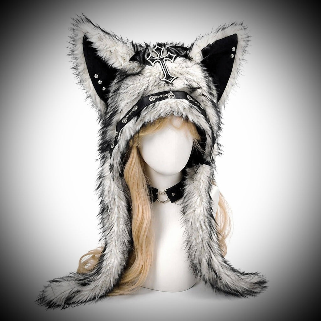 Midnight Blackwood Wolf Halo Hat