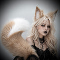Beige Blonde Mysterious Fox Ear & Tail Set